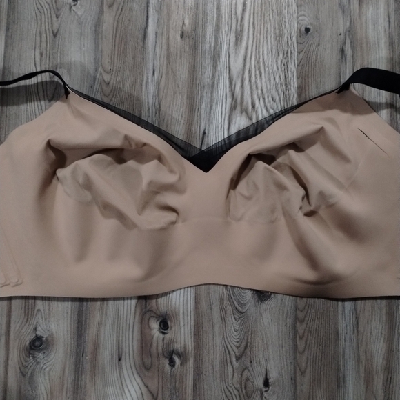 Honeylove CrossOver Black Tan Unlined Padded Mesh Trim Bra Size 1X 40C / D - Picture 4 of 5